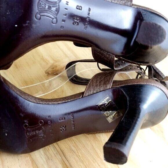 Celine Brown Leather Sandal 38B - Picture 6 of 10